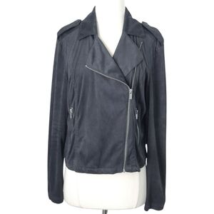 Lauren Conrad Gray Vegan Suede Moto Jacket- Plus Size